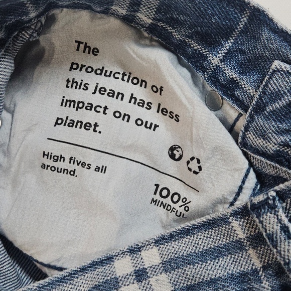 PACSUN Dad Jeans Womens 25 Blue White Stripe Denim High Waist Straight Leg Pants - Picture 6 of 14